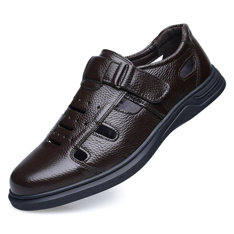 Men's Leather Hollow Breathable Sandals