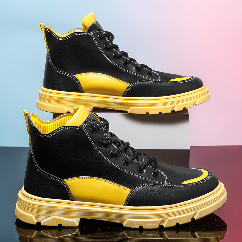 Men's Leather High-top Martin Boots Shoes