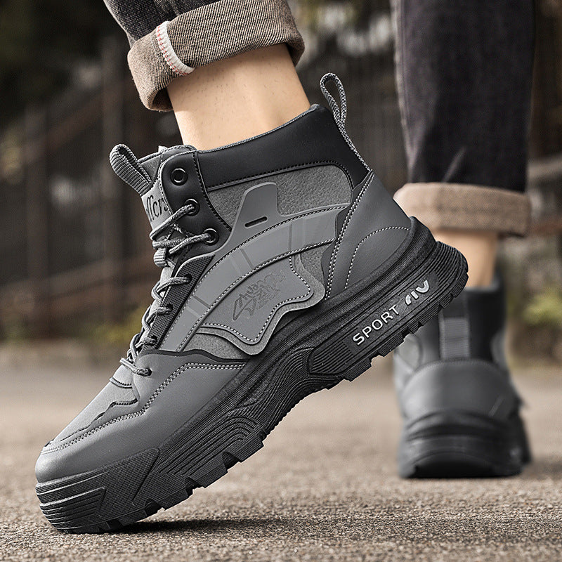 Men's Retro High-Top Lace-Up Casual Boots