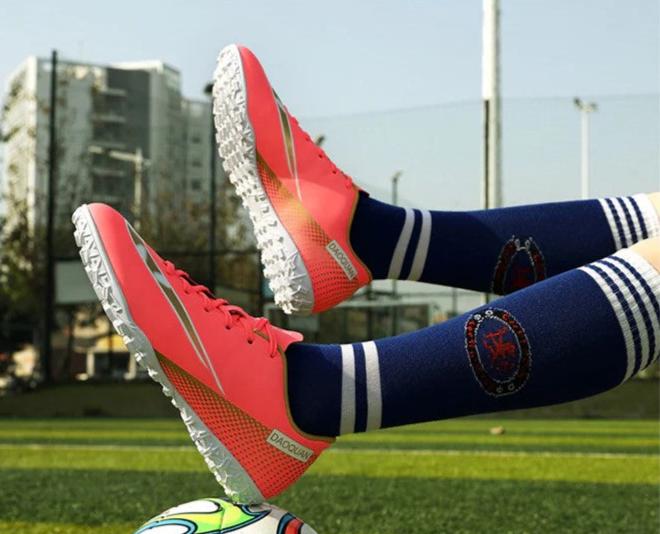 Men's Gamon Leather Low-Top Football Turf Sports Shoes