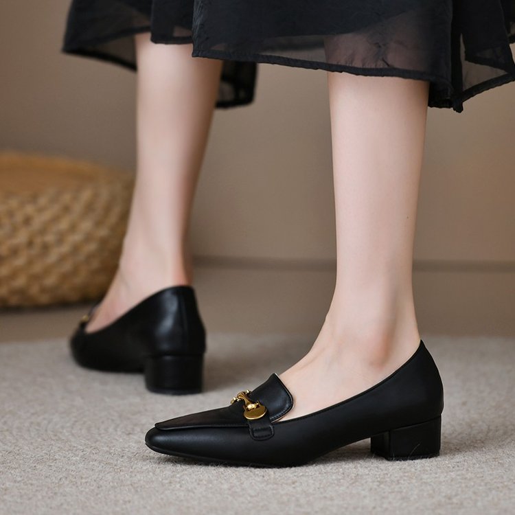 Women's Retro High Heels Thick Heel Shoes