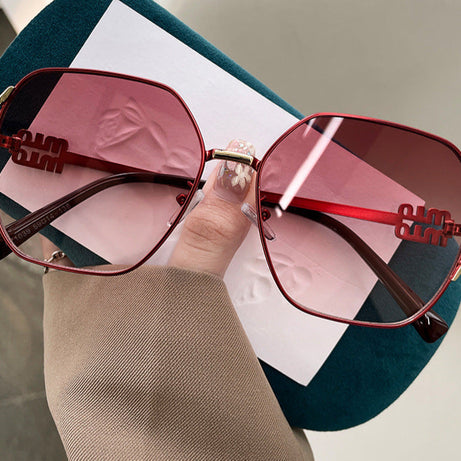 Women's Large Frame Polygon UV Protection Sunglasses