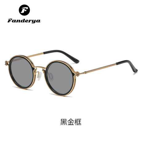Men's Round Frame Retro Trendy Sunglasses