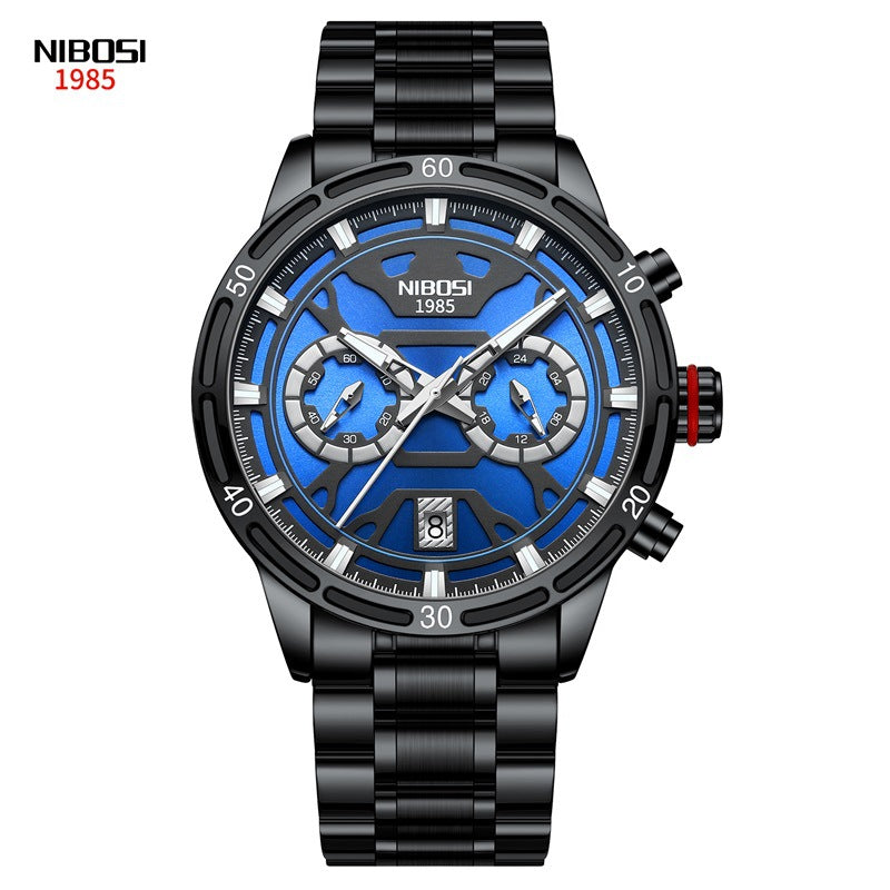Men's Butterfly Double Snap Buckle   Watch