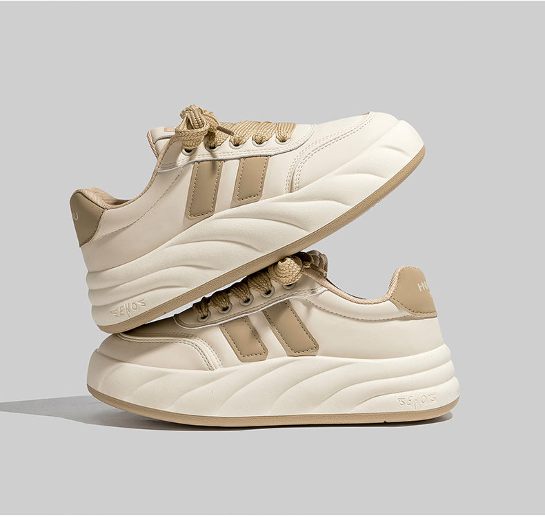 Women's Beige Casual Canvas Sneakers (In Stock)