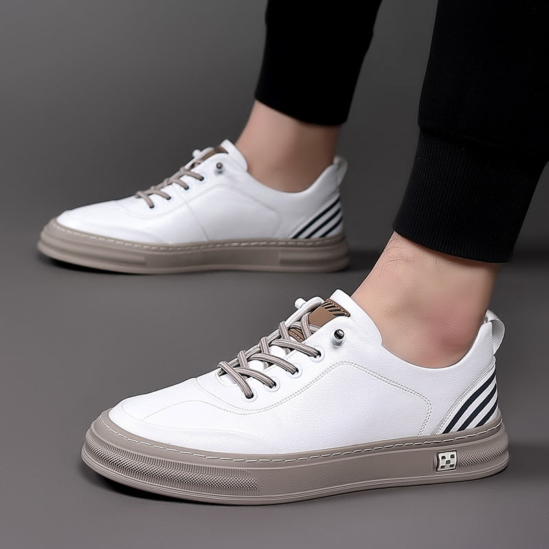 Men's Leather Flat Bottom Casual Shoes