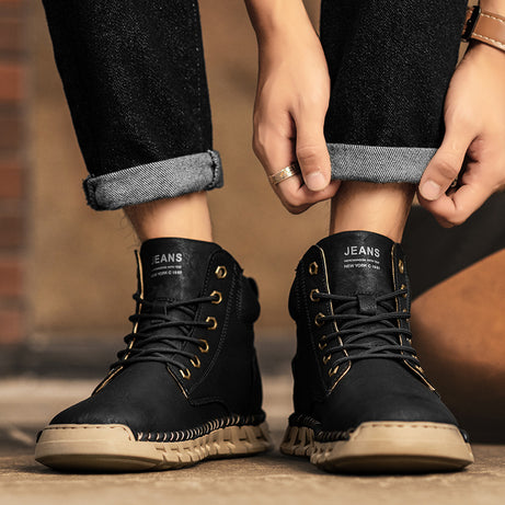 Men's Genuine Leather Wear-Resistant Casual Boots