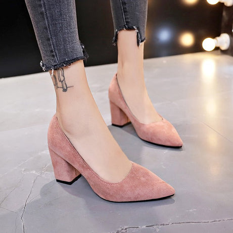 Women's Style Pointed Head Suede Shoes