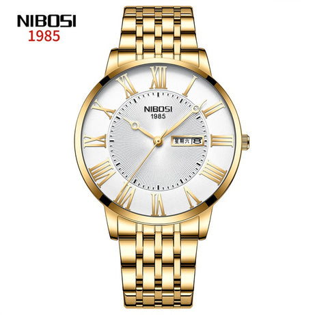 Men's Simple Gold Steel Belt Quartz Watch