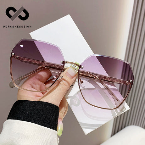 Women's Polygonal Round Face Thin UV Protection Sunglasses