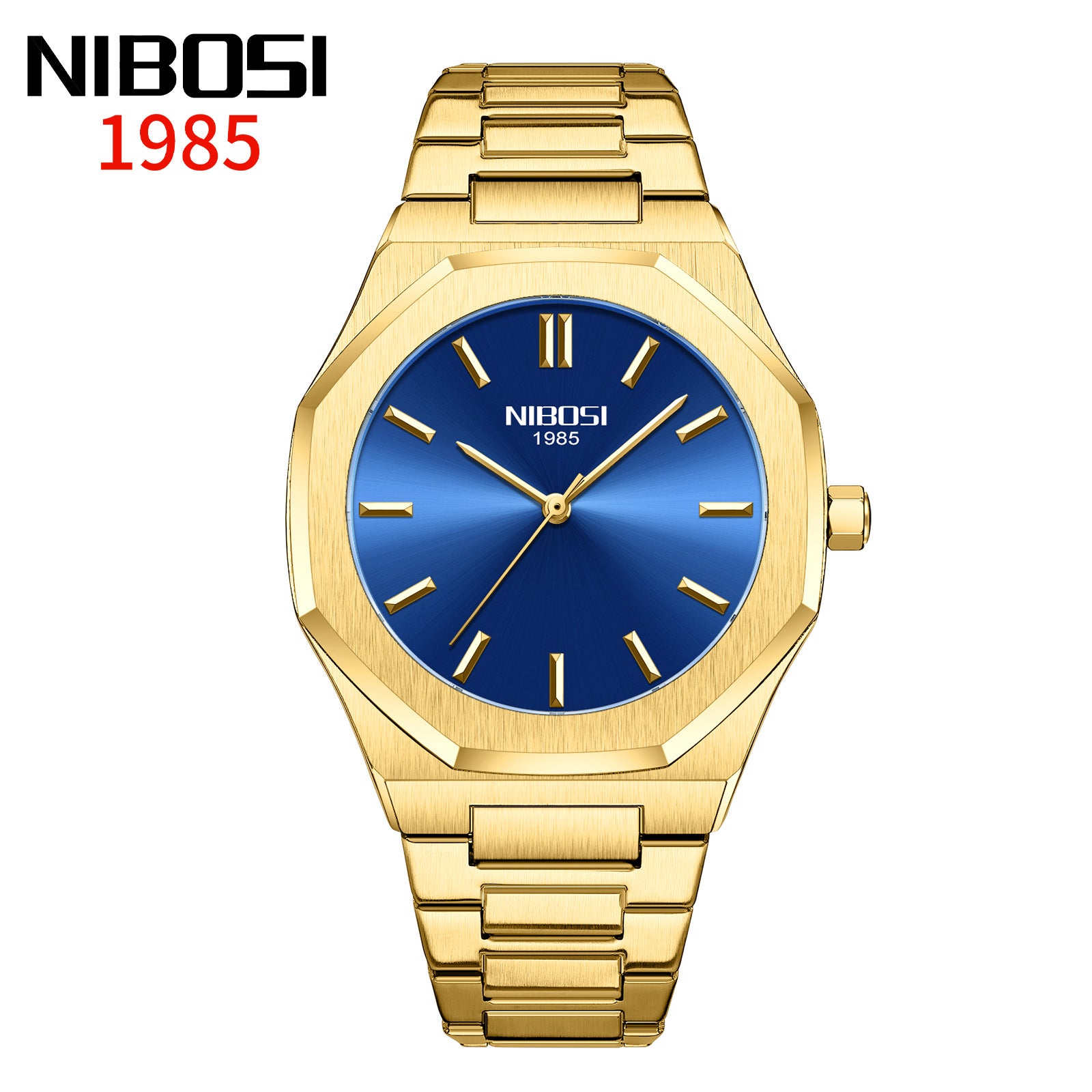 Men's Simple Rhombus Gold Watch