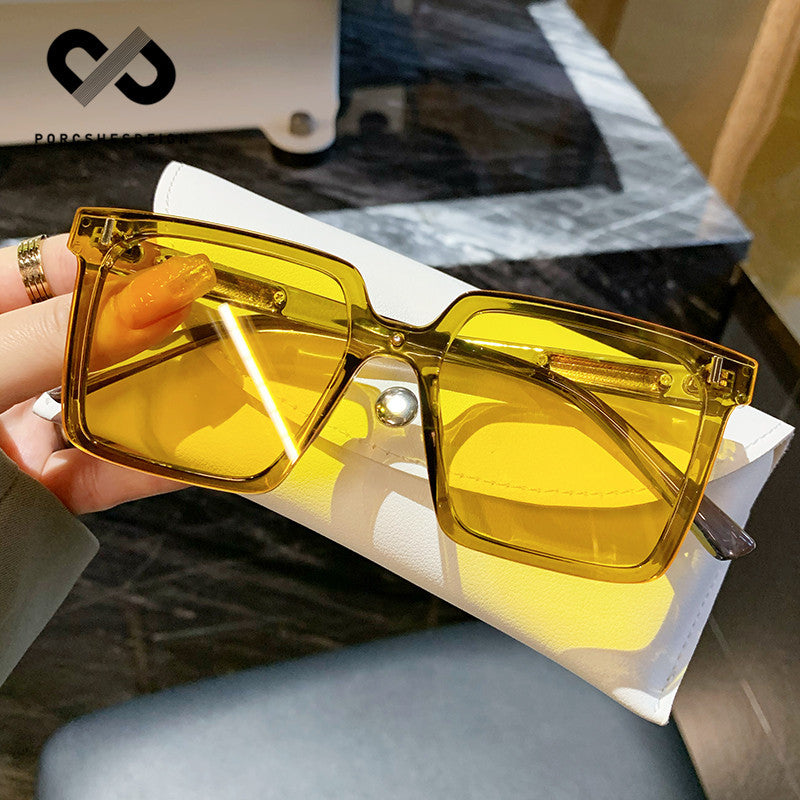 Women's Retro Square UV Protection Large Frame Sunglasses