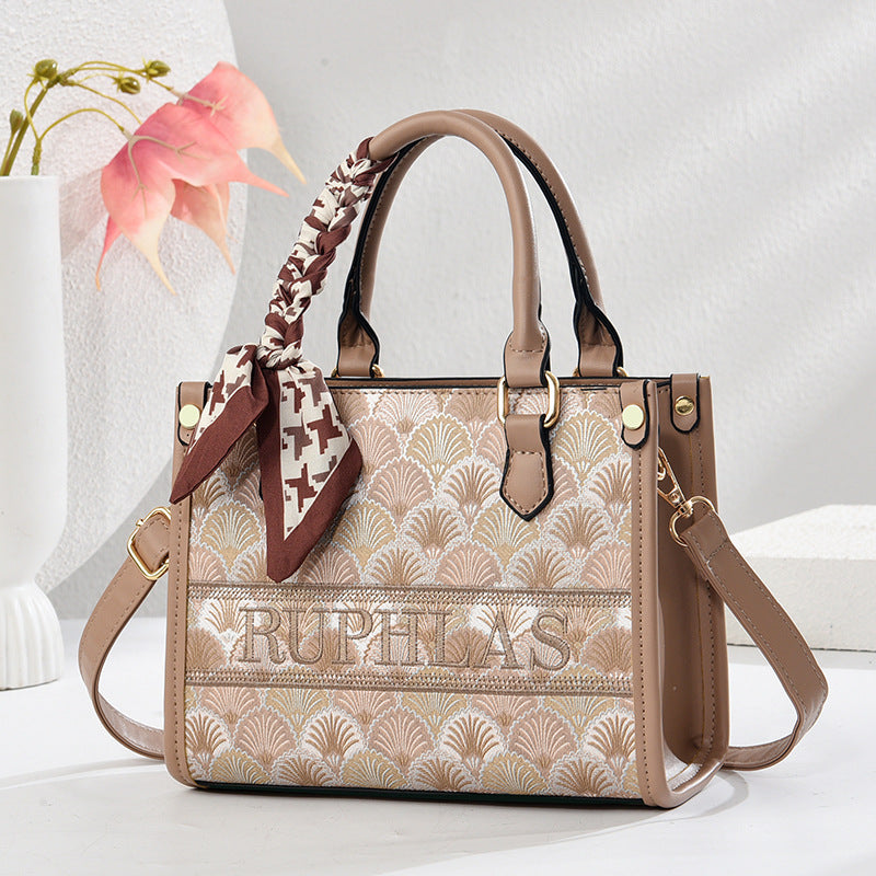 Women's Fashion Embroidery Handbag Large-Capacity Bag