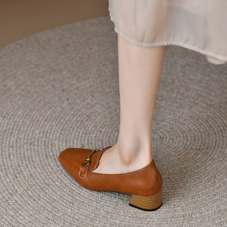 Women's Retro High Heels Thick Heel Shoes