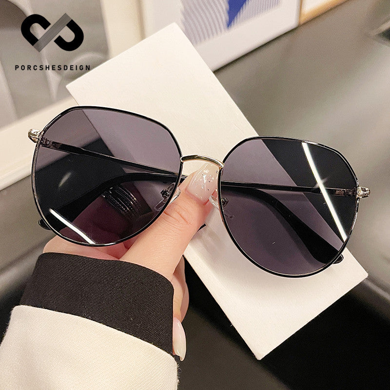 Women's Retro Metal Big Frame Anti-ultraviolet Sunglasses