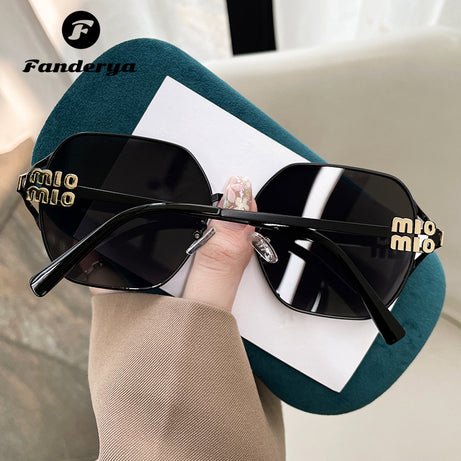 Women's Large Frame Polygon UV Protection Sunglasses