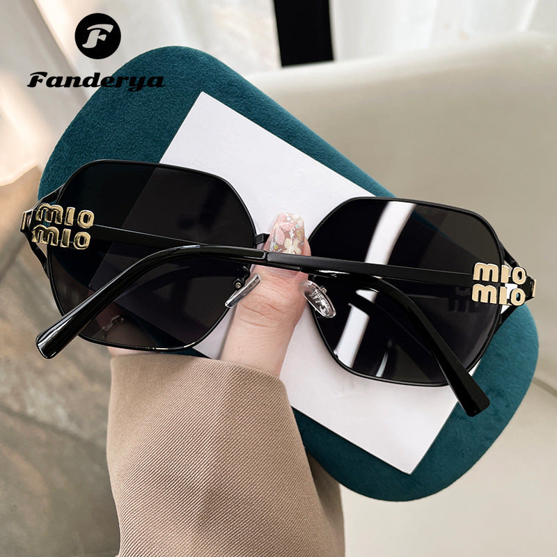 Women's Large Frame Polygon UV Protection Sunglasses