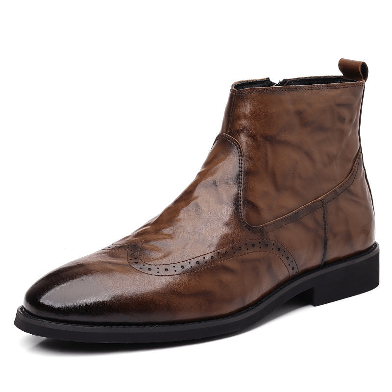 Men's Leather Chelsea Boots British style Shoes