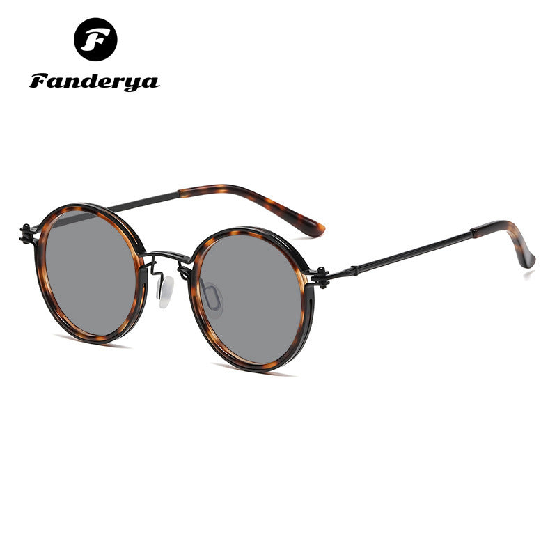 Men's Round Frame Retro Trendy Sunglasses