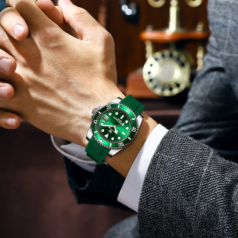 Men's Multi-functional Silicone Tape Watch