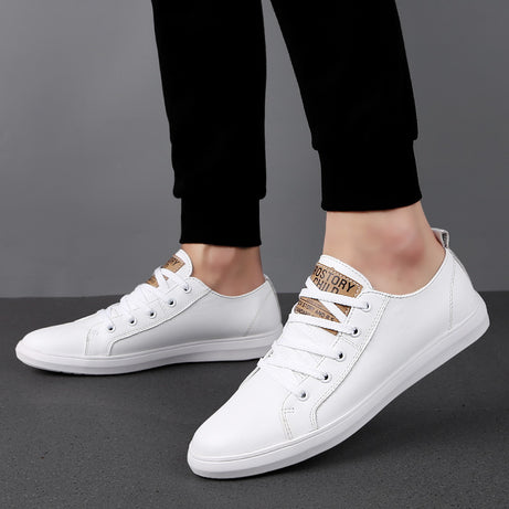 Men's Low-Top Leather Casual Sneakers