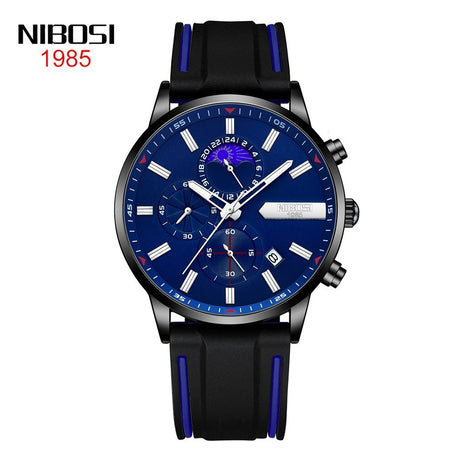 Men's Moon Phase Silicone Tape Watch