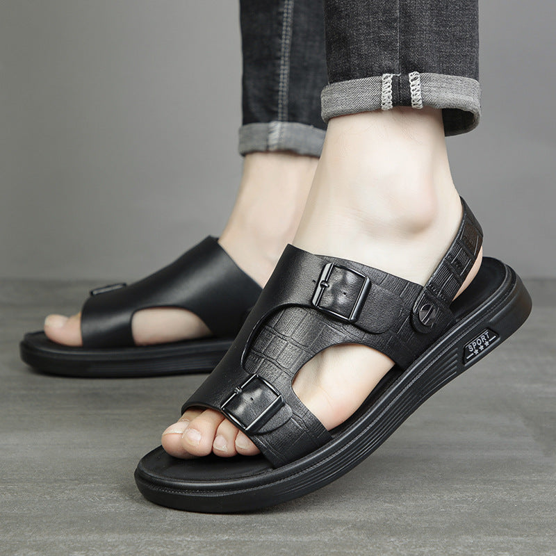 Men's Leather Fashionable Casual Sandals