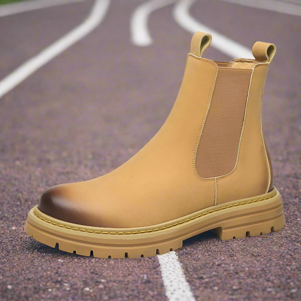 Men's British Style High-top Leather Chelsea Boots