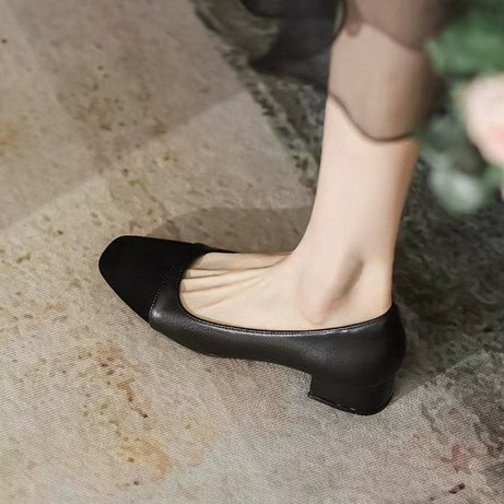Women's Low Heel Mixed Color Office Shoes