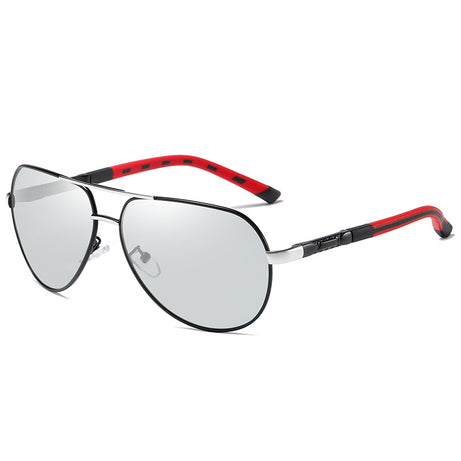 Metal Polarized Color-changing Round  Driving Sunglasses