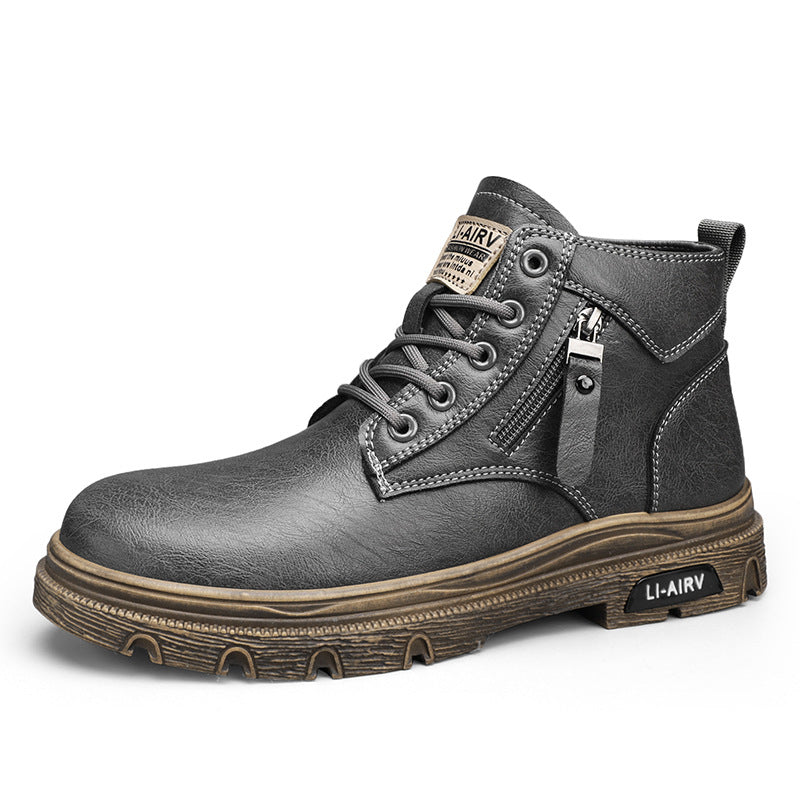 Men's Leather High-Top British Style Martin Boots