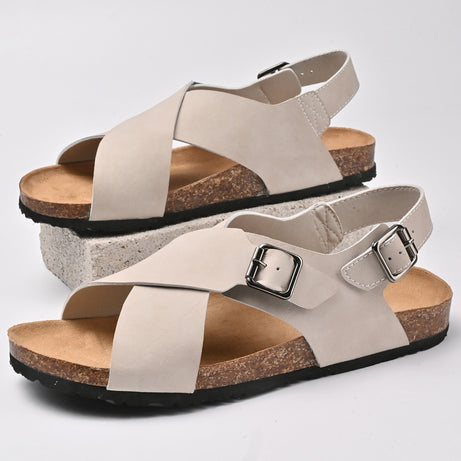 Men's Leather Trendy Cork Footbed Sandals