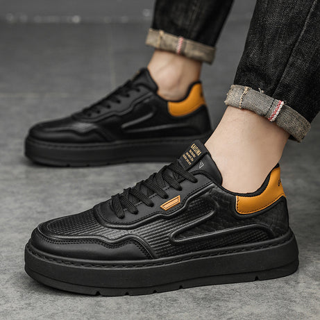 Men's Leather Fashion Low-Top Flat Sneakers