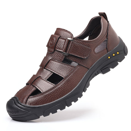 Men's Leather Breathable Thick-Soled Sandals