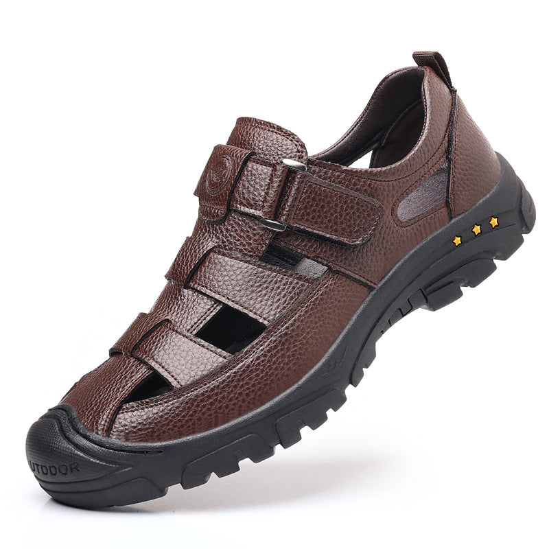 Men's Leather Breathable Thick-Soled Sandals