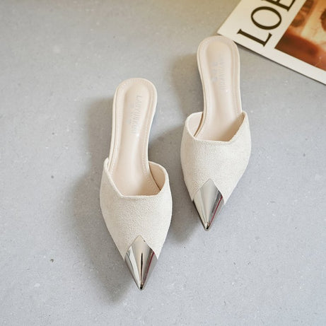 Women's Pointed Toe Slippers Thin Heels Sandals