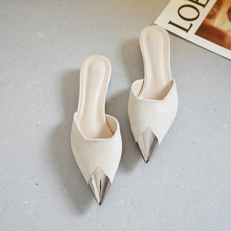 Women's Pointed Toe Slippers Thin Heels Sandals