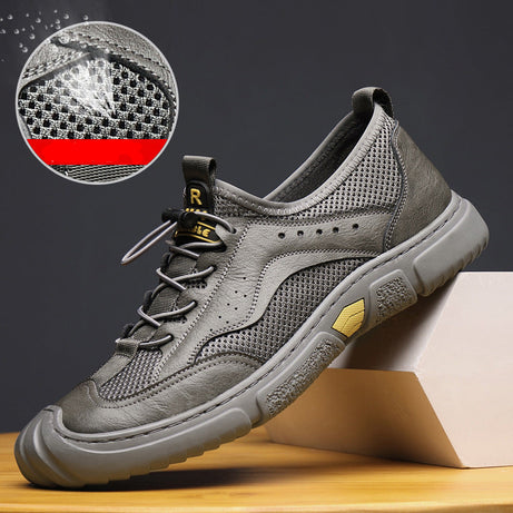 Men's Leather Hollow Soft Sole Casual Sandals