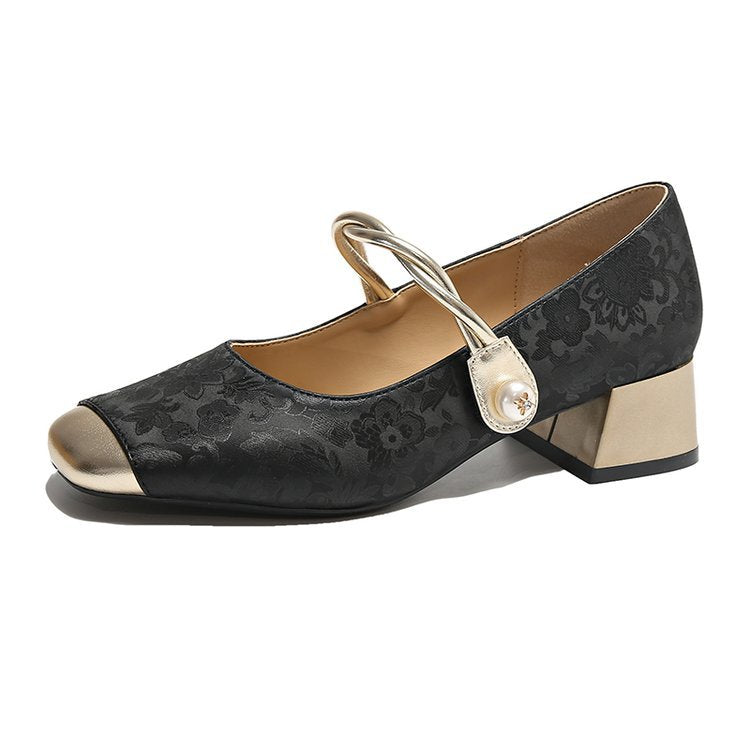 Women's Retro Mid Heel Soft Comfortable Shoes