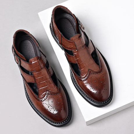 Men's Leather High-End Brock Engraved Sandals