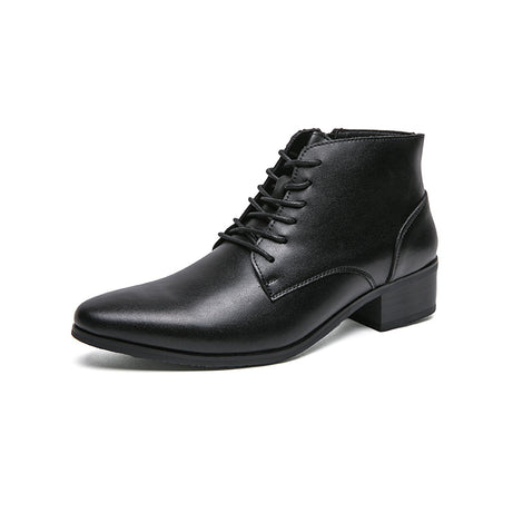 Men's Fashion High Top Pointed Leather Shoes