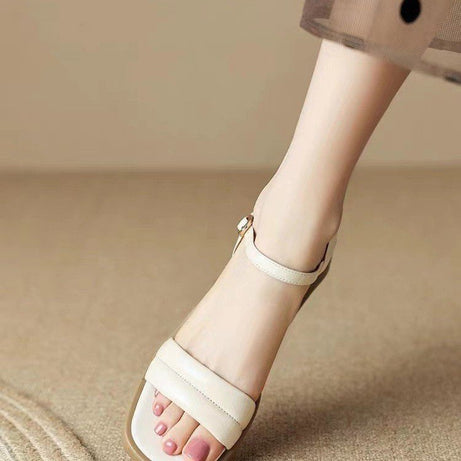 Women's Chunky Mid Heels Open Toe shoes