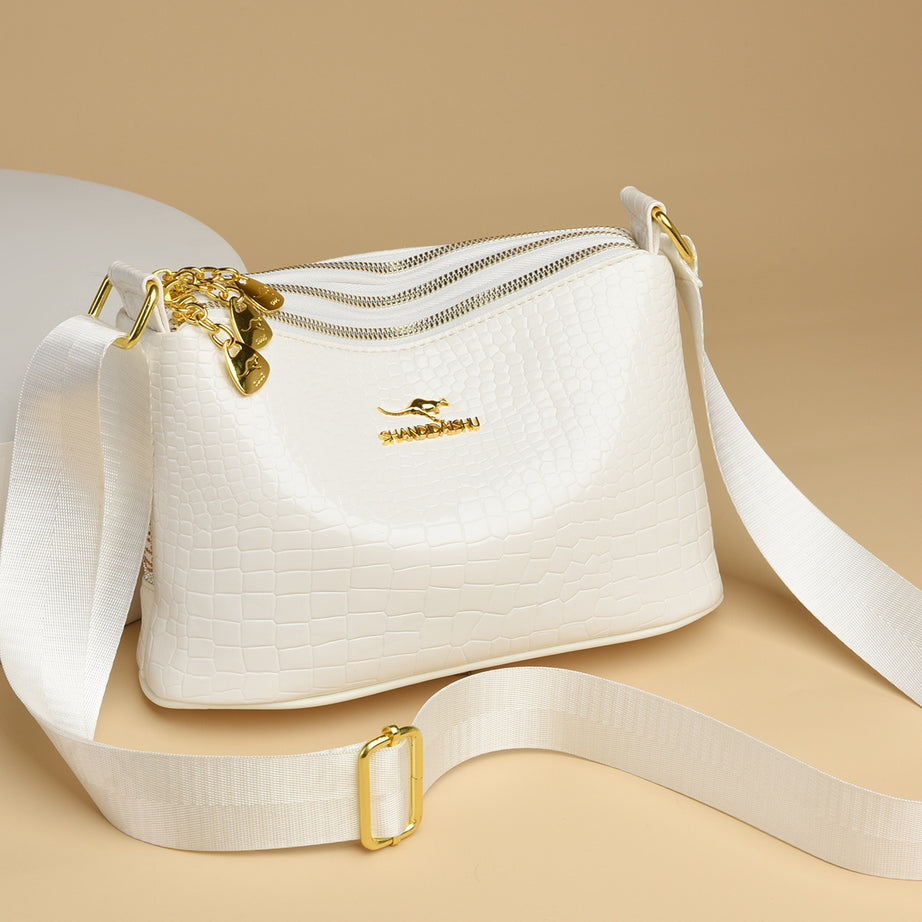 Women's Leather Crocodile Texture Crossbody Bag