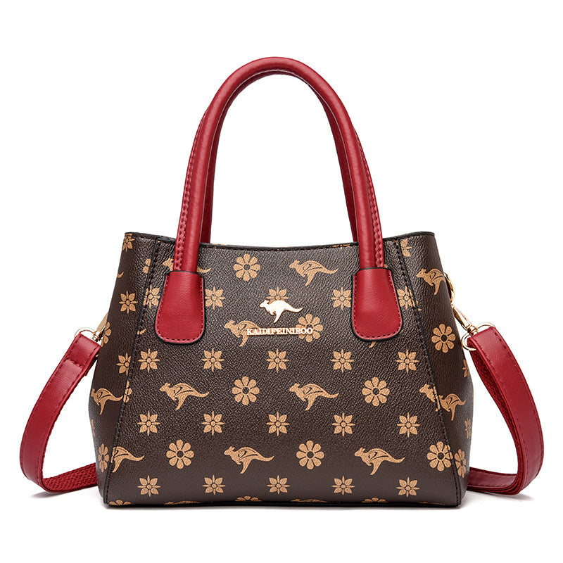 Women's Leather Printed Shoulder HandBag