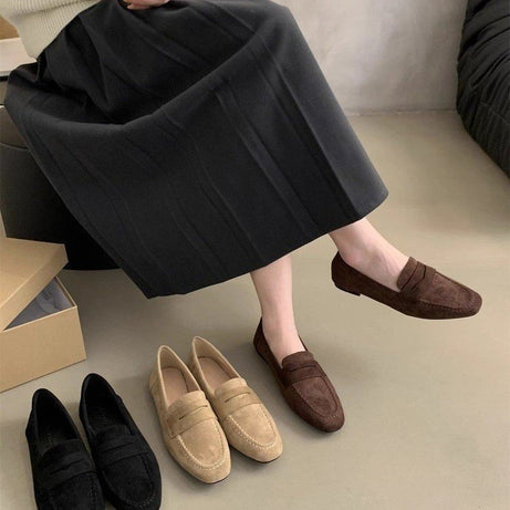 Women's Casual Flat Shoes Soft Sole Brown Shoes