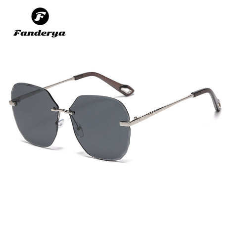 Men's Trimmed Retro Frameless Metal Sunglasses
