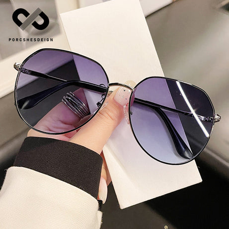 Women's Retro Metal Big Frame Anti-ultraviolet Sunglasses