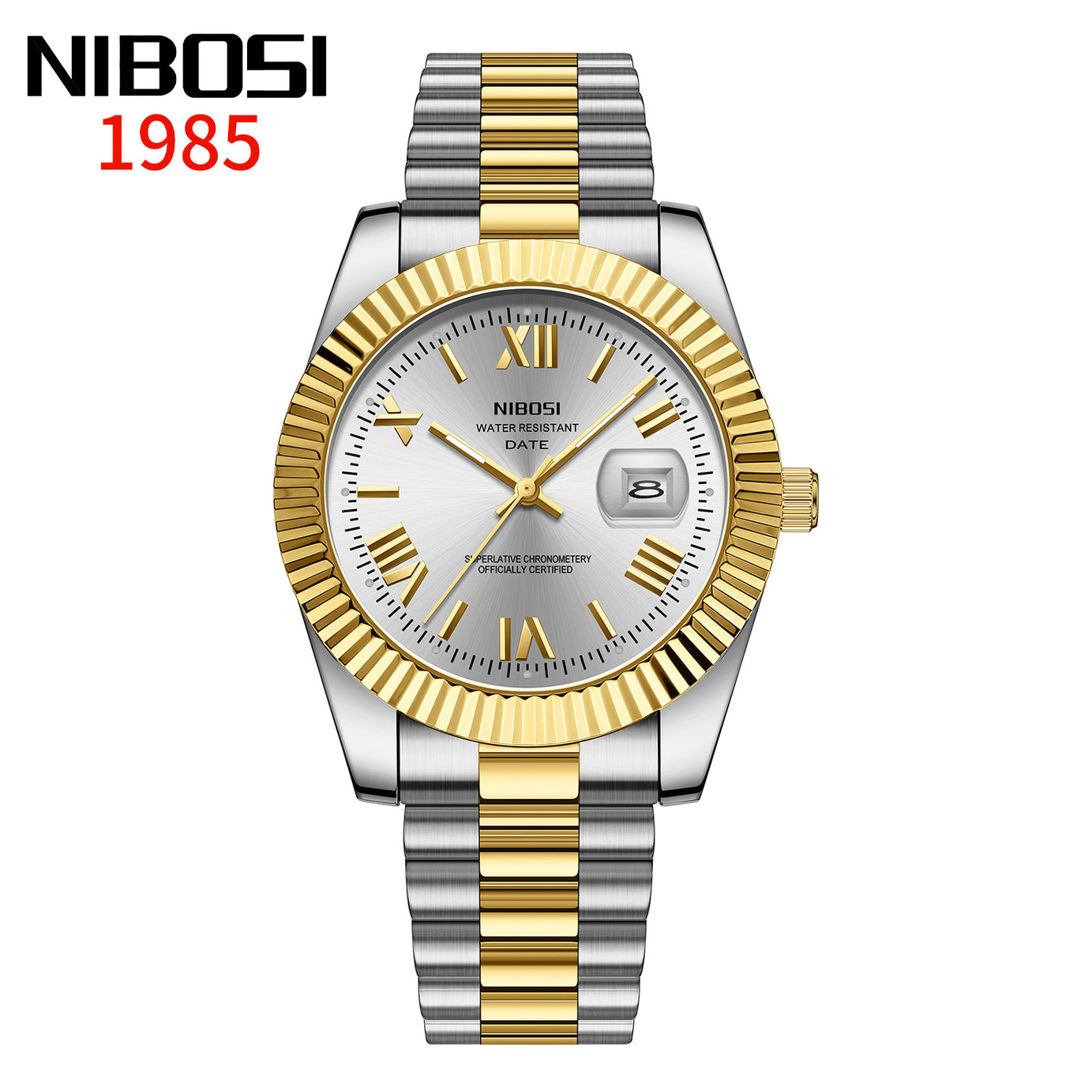 Men's Watch Gold Stainless Steel Calendar Watch