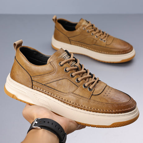 Men's Leather Low-Top British Style Casual Shoes