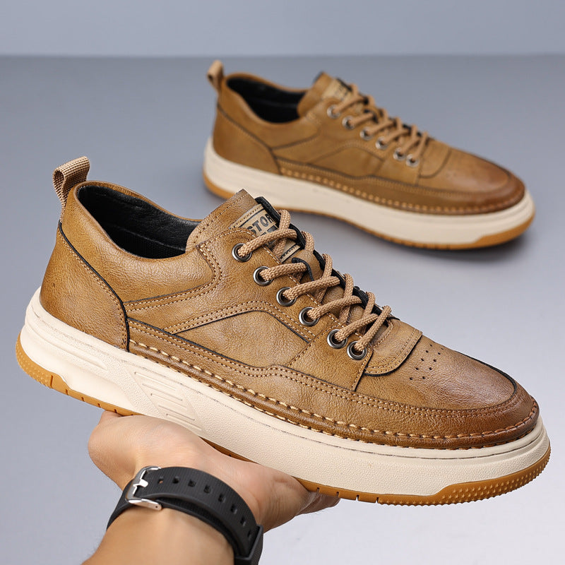 Men's Leather Low-Top British Style Casual Shoes